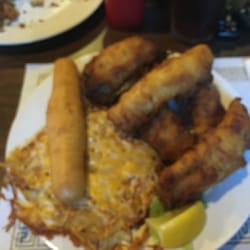 Hallie Bar & Grill - The all you can eat fish fry. Holy cow 6 pieces of fish