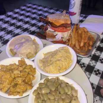 Dish - Lima beans, Mac n cheese, mashed potatoes, grits, turkey club - Southern Near Me - Charlotte, North Carolina Dish - Lima beans, Mac n cheese, mashed potatoes, grits, turkey club - Southern Near Me - Charlotte, North Carolina