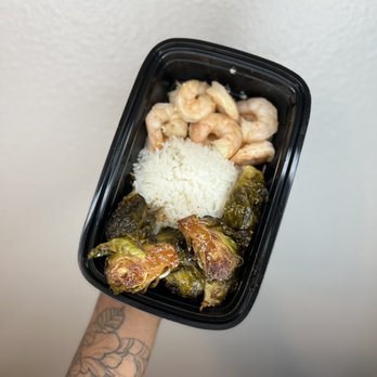 Haven Meals - Garlic herb shrimp with jasmine rice and roasted Brussel sprouts - Food Delivery Services Near Me - Jurupa Valley , California Haven Meals - Garlic herb shrimp with jasmine rice and roasted Brussel sprouts - Food Delivery Services Near Me - Jurupa Valley , California