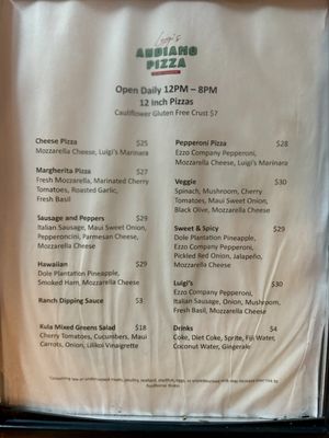 Menu photo 1 Luigi's Andiamo Pizza Kihei, HI Menu photo 1 Luigi's Andiamo Pizza Kihei, HI