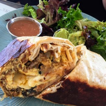 Short Stack Eatery - Breakfast burrito with guacamole and salsa. Side of mixed greens too! - Breakfast & Brunch Near Me - Madison, Wisconsin Short Stack Eatery - Breakfast burrito with guacamole and salsa. Side of mixed greens too! - Breakfast & Brunch Near Me - Madison, Wisconsin