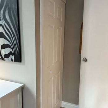 Joe D Renovations Services - Made a closet where there was none. Made frame and installed interior shelves, door and frame - Flooring Near Me - Hamilton, Ontario
