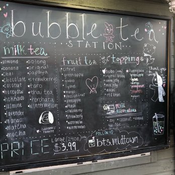 Bubble Tea Station Cafe - The chalkboard menu with cute BT21 characters! - Bubble Tea Near Me - Reno, Nevada Bubble Tea Station Cafe - The chalkboard menu with cute BT21 characters! - Bubble Tea Near Me - Reno, Nevada