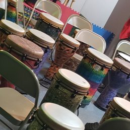 Drum circle for a 1 year old's birthday!