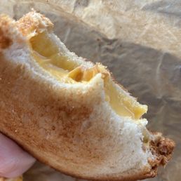 Boring cheese sandwich with nothing but boring American cheese Boring cheese sandwich with nothing but boring American cheese