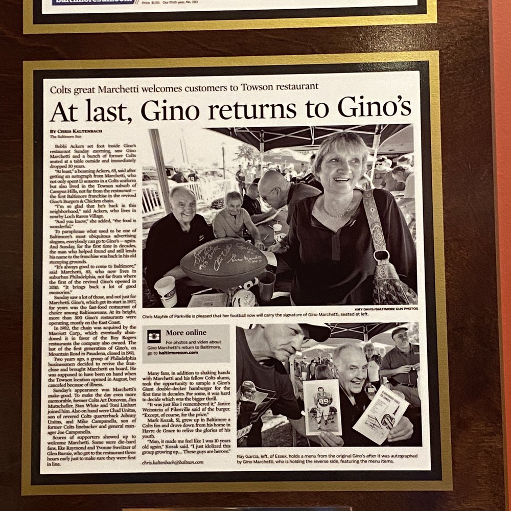 Gino's Burgers & Chicken - Article about the founder. - Burgers Near Me - Towson, Maryland