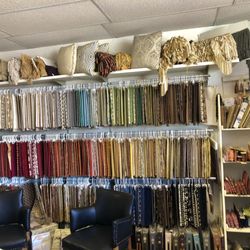 Design Focus - Hanging fabric samples available in store