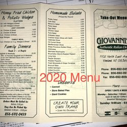 Giovanni's Italian American Delicatessen - 2020 Menu