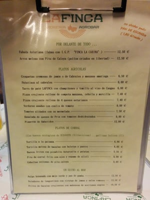 Menu photo 2 La Finca Oviedo, O