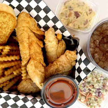 Hen House - Chicken Tender, Garlic Toast, Soda, Crinkle Cut Fries, Potato Salad, Cole Slaw, BBQ Sauce - Chicken Shop Near Me - Portland, Oregon Hen House - Chicken Tender, Garlic Toast, Soda, Crinkle Cut Fries, Potato Salad, Cole Slaw, BBQ Sauce - Chicken Shop Near Me - Portland, Oregon