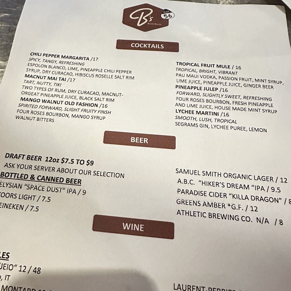 B's Kitchen Kauai - Drink menu - Pizza Near Me - Princeville, Hawaii B's Kitchen Kauai - Drink menu - Pizza Near Me - Princeville, Hawaii