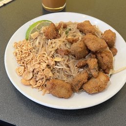 Pad Thai with Fried Chicken