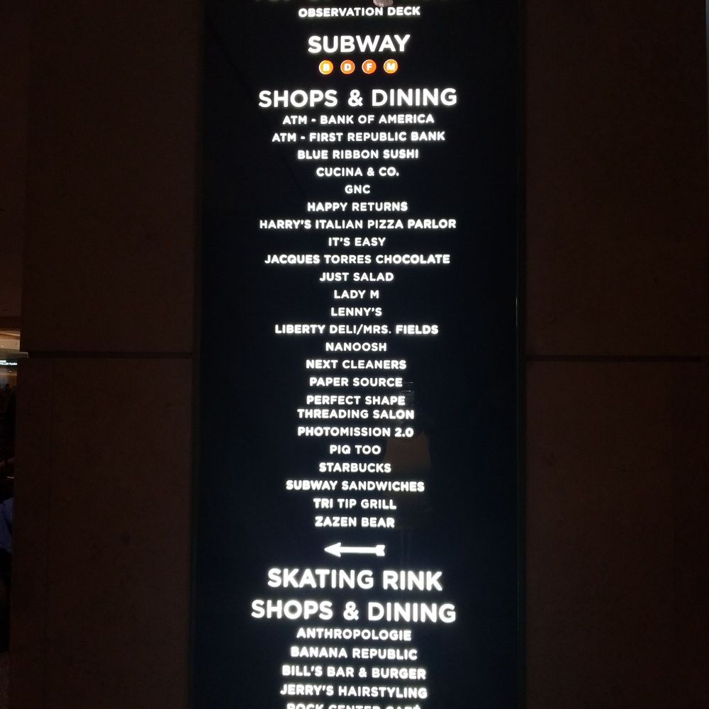 Rockefeller Center Concourse Plaza - Shop Directory - Landmarks & Historical Buildings Near Me - New York, New York Rockefeller Center Concourse Plaza - Shop Directory - Landmarks & Historical Buildings Near Me - New York, New York