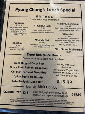 Menu photo 1 Pyung Chang Korean BBQ Mount Vernon, WA