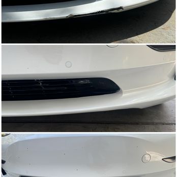 Andrew's Bumper Repair - 1: before 2: after 3: full view of bumper - Body Shops Near Me Andrew's Bumper Repair - 1: before 2: after 3: full view of bumper - Body Shops Near Me