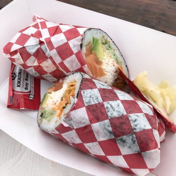 Idea Sushi - Plan B Burrito - salmon and crispy fried onions. Hey it without spicy mayo. - Japanese Near Me - Beaverton, Oregon Idea Sushi - Plan B Burrito - salmon and crispy fried onions. Hey it without spicy mayo. - Japanese Near Me - Beaverton, Oregon