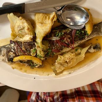 Piazza 1909 - Branzino, before it was filleted by the waiter. Delicious. - Italian Near Me - San Diego, California