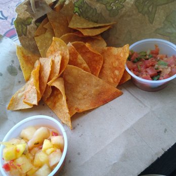 Dank Burrito - Side chips w mango and pick salsas - Food Trucks Near Me - Morehead City, North Carolina
