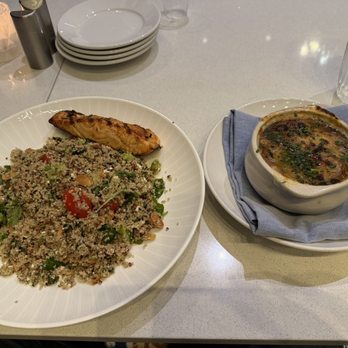 Social Bar & Kitchen - Grain Power Bowl w/Salmon & French Onion Soup - Diners Near Me - Charlotte, North Carolina Social Bar & Kitchen - Grain Power Bowl w/Salmon & French Onion Soup - Diners Near Me - Charlotte, North Carolina