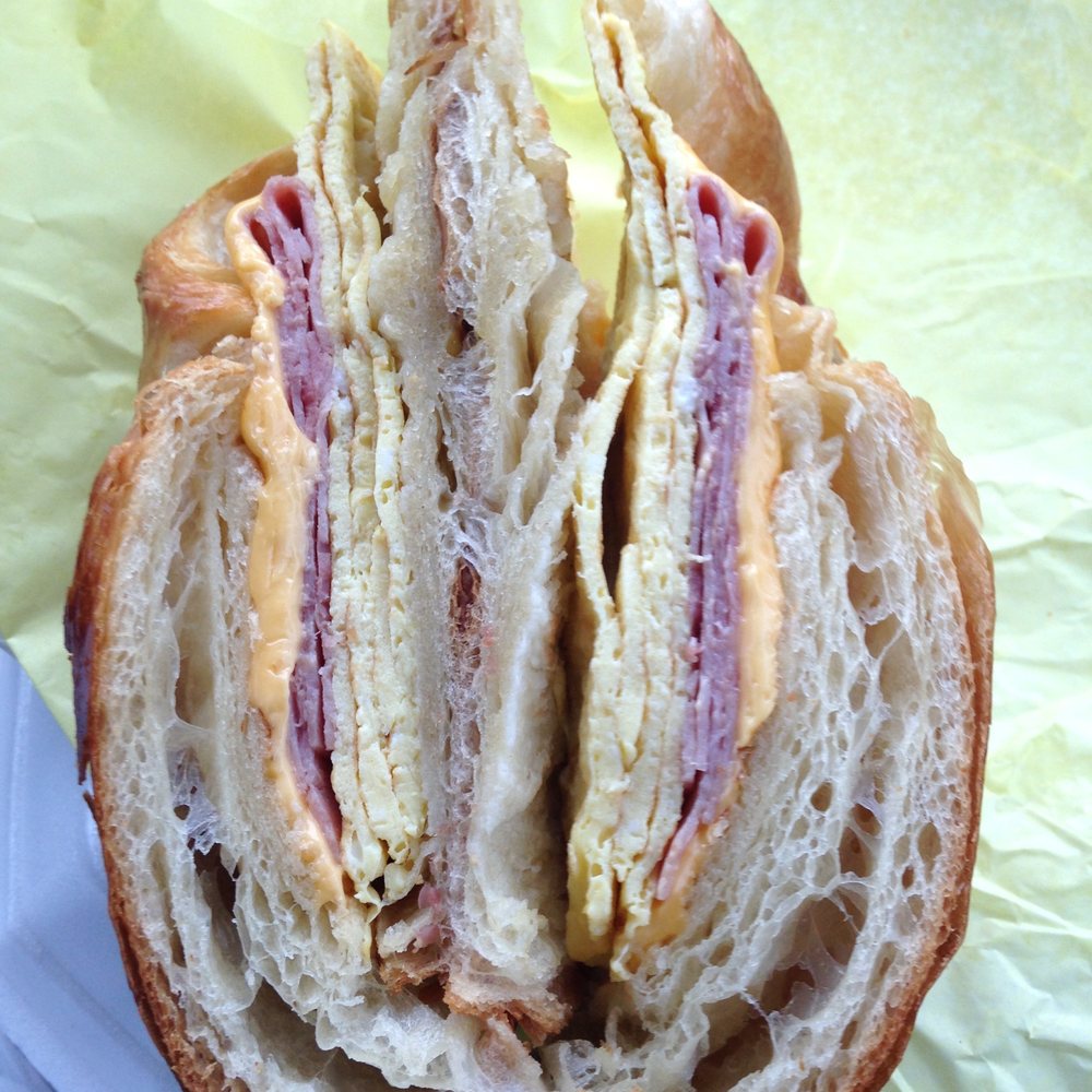 Master's Donuts - Cross section of the Ham, Cheese, and Egg Sandwich - Bakeries Near Me - Oxnard, California