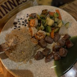 Steak Angus NY Strip and Shrimp Hibachi