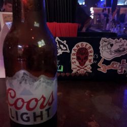 Bear's - Three band bill tonight: Aubrie & The Meat Sweats, Opossum, Where Art Thou?, and Sauce'. Coors Light in a bottle, all fancy-like, at the bar