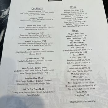 Newark New Terminal A - Cocktail list - Airport Terminals Near Me - Newark, New Jersey