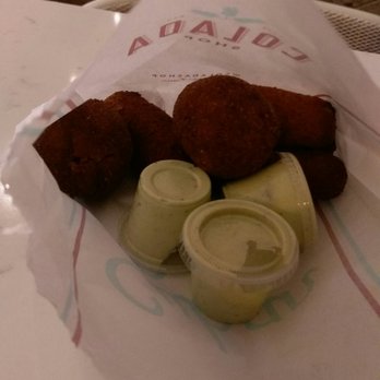 Colada Shop - Croquetas (a mix of the chicken ones and seasonal plantain and cheese) - Coffee & Tea Near Me - Washington, DC, District of Columbia Colada Shop - Croquetas (a mix of the chicken ones and seasonal plantain and cheese) - Coffee & Tea Near Me - Washington, DC, District of Columbia