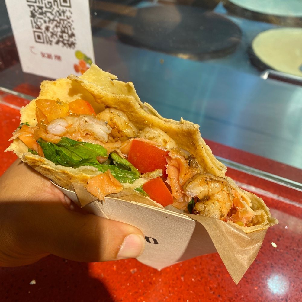 Apropo Crepes - 18. Smoked Salmon crepe with shrimp amazing - Creperies Near Me - Miami, Florida Apropo Crepes - 18. Smoked Salmon crepe with shrimp amazing - Creperies Near Me - Miami, Florida