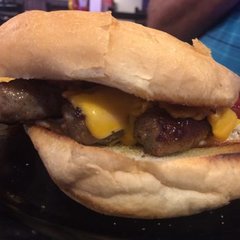 Flip Side - Sausage breakfast sandwich - American Near Me - Catoosa, Oklahoma Flip Side - Sausage breakfast sandwich - American Near Me - Catoosa, Oklahoma