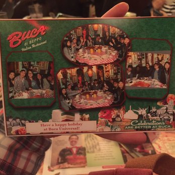 Buca di Beppo Italian Restaurant - We get a cute post card at the end to commemorate our dinner - Italian Near Me - Universal City, California Buca di Beppo Italian Restaurant - We get a cute post card at the end to commemorate our dinner - Italian Near Me - Universal City, California