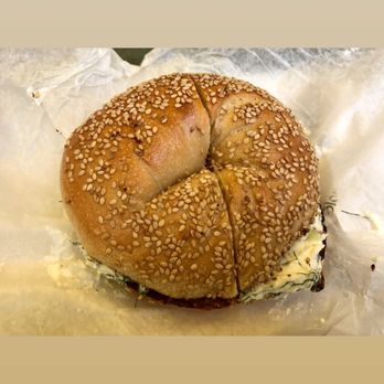 Bagel Pub - Sesame bagel toasted with dill cream cheese - Cafes Near Me - Brooklyn, New York Bagel Pub - Sesame bagel toasted with dill cream cheese - Cafes Near Me - Brooklyn, New York