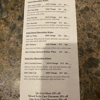 Cauble Creek Vineyard - Menu - Wineries Near Me - Salisbury, North Carolina