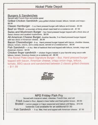 Menu photo 5 Nickel Plate Depot Brocton, NY Menu photo 5 Nickel Plate Depot Brocton, NY