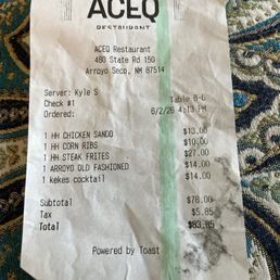 Our tab. Our tab.