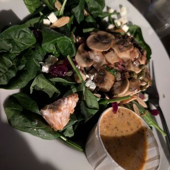 Bayside Cafe - Spinach salad with catch of day(swordfish) - Mexican Near Me - Morro Bay, California