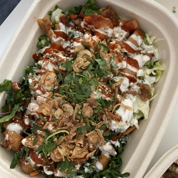 TaKorean Korean Taco Grill - Slaw Bowl  (kale and romaine slaw with chicken / Lime Crema / crispy shallots - Korean Near Me - Washington, DC, District of Columbia