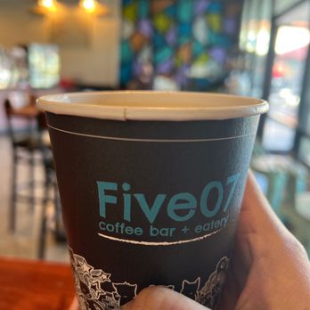 Five07 Coffee Bar and Eatery - Decaf Oatmilk Latte - Coffee & Tea Near Me - Thousand Oaks, California