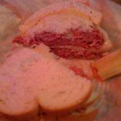 Red Mule Pub - Red mule combo Reuben. Corned beef, pastrami, Swiss, kraut, sauce.