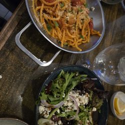 La Strega Italian Bistro and Pizzeria - Bucatini and a small salad