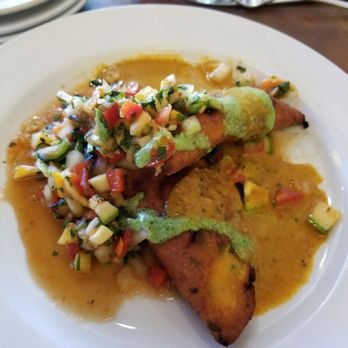 Salsa's - Sweet Potato Paquetes with Goat cheese, spinach, roasted veggies, curry sauce.........unbelievable! - Mexican Near Me - Asheville, North Carolina Salsa's - Sweet Potato Paquetes with Goat cheese, spinach, roasted veggies, curry sauce.........unbelievable! - Mexican Near Me - Asheville, North Carolina