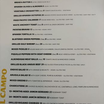 L Campo - Small plates tapas menu - Tapas/Small Plates Near Me - Livermore, California