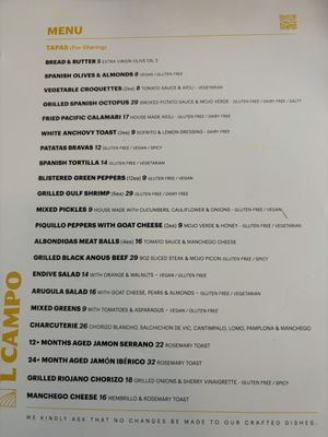 Menu photo 2 L Campo Livermore, CA