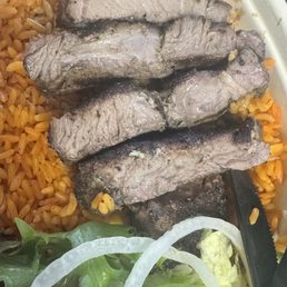 Overcooked and dried Ribeye Steak w/ Rice Overcooked and dried Ribeye Steak w/ Rice
