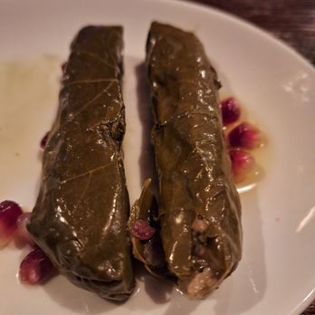 Kalamata Meze Bar - Dolmades (served with pomegranate seeds). There were 4, but I neglected to take picture before devouring one - Mediterranean Near Me - Ocean City, Maryland