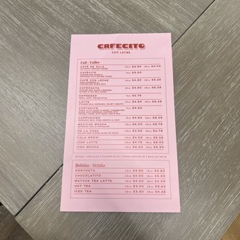 Cafecito - Menu - Coffee & Tea Near Me - Denver, Colorado