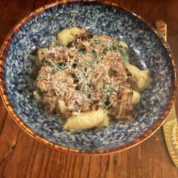 OXTAIL GNOCCHI, GORGONZOLA SOUBISE OXTAIL GNOCCHI, GORGONZOLA SOUBISE