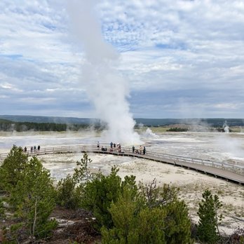 Fountain Paint Pot - The center one is Spasm Geyser, with four others around it - Landmarks & Historical Buildings Near Me - Yellowstone National Park, Wyoming