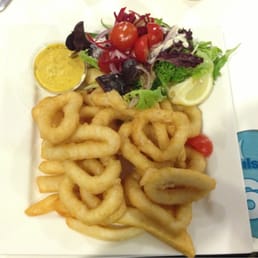 Crispy tempura squid rings