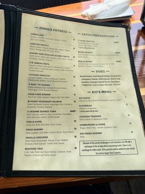 Menu photo 3 Caps On The Water St Augustine, FL